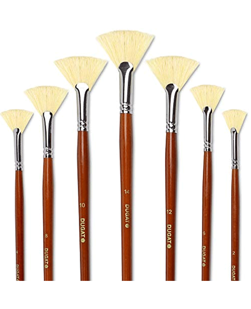Monza Amagic Fan Brush Set- Artist Soft Anti-Shedding Nylon Hair Paint  Brushes for Acrylic Watercolor Oil Painting - Long Wood Handle with Storage  Case, Set of 6 - KidsMug